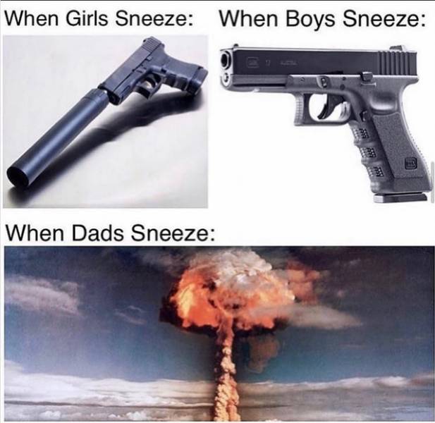 dad sneezes meme - When Girls Sneeze When Boys Sneeze When Dads Sneeze