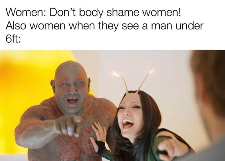 marvel end credit memes - Women Don't body shame women! Also women when they see a man under Oft