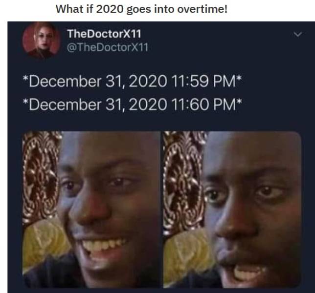 december 31 2020 meme - What if 2020 goes into overtime! The DoctorX11