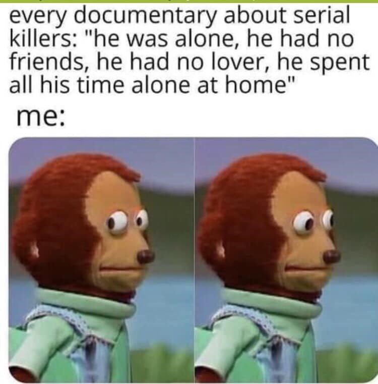 true crime memes -  every documentary about serial killers