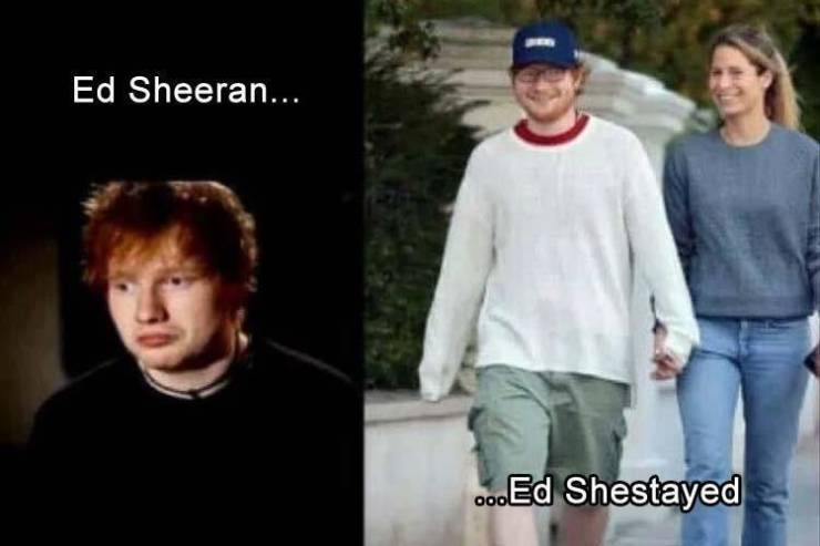 funny memes - ed sheeran in love - Ed Sheeran... ...Ed Shestayed
