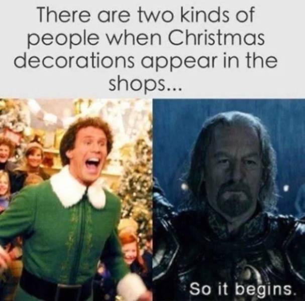 two types of people at christmas - There are two kinds of people when Christmas decorations appear in the shops... So it begins.