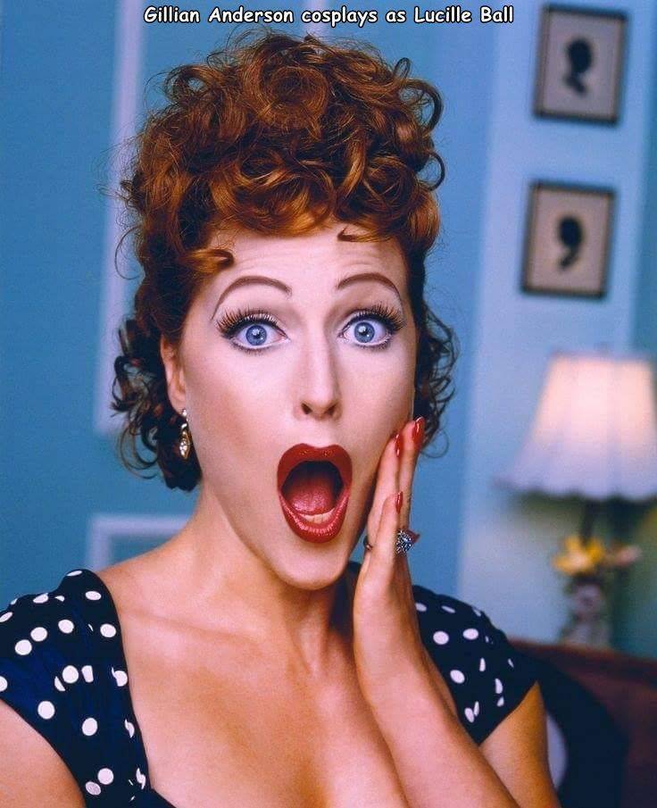 gillian anderson lucille ball - Gillian Anderson cosplays as Lucille Ball