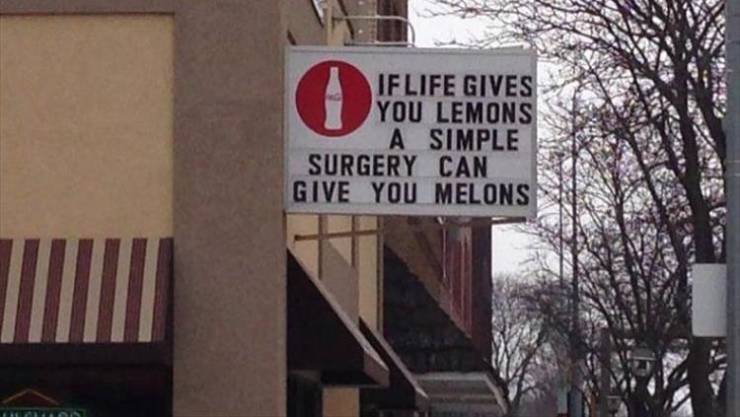 street sign - Iflife Gives You Lemons A Simple Surgery Can Give You Melons