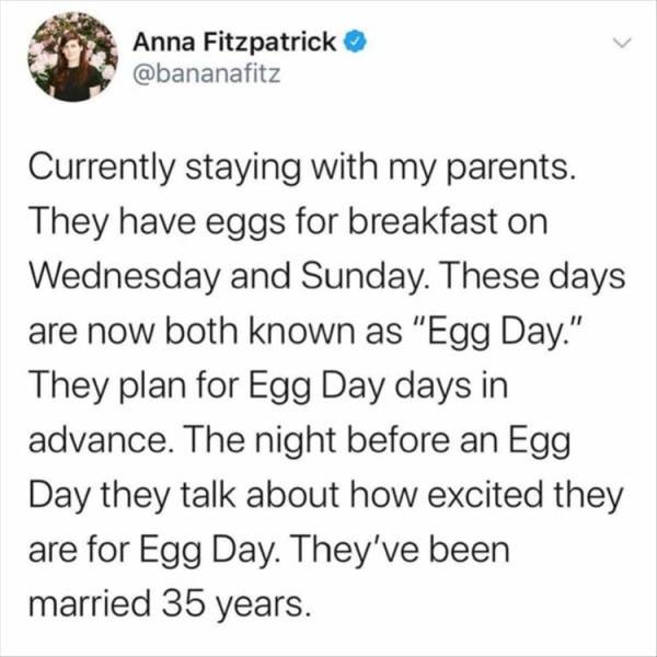 alien review smart woman - Anna Fitzpatrick Currently staying with my parents. They have eggs for breakfast on Wednesday and Sunday. These days are now both known as "Egg Day." They plan for Egg Day days in advance. The night before an Egg Day they talk a