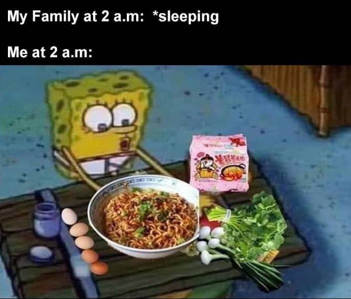 Joke - My Family at 2 a.m sleeping Me at 2 a.m