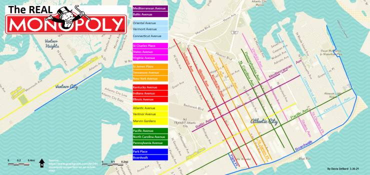 "Here’s a map I made of the Real Monopoly streets located in Atlantic City"