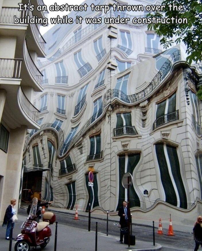 paris - It's an abstract tarp thrown over the llll building while it was under construction