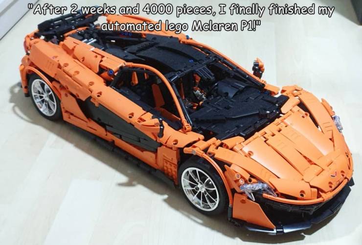 random pics and cool photos - supercar - "After 2 weeks and 4000 pieces, I finally finished my automated lego Mclaren P10