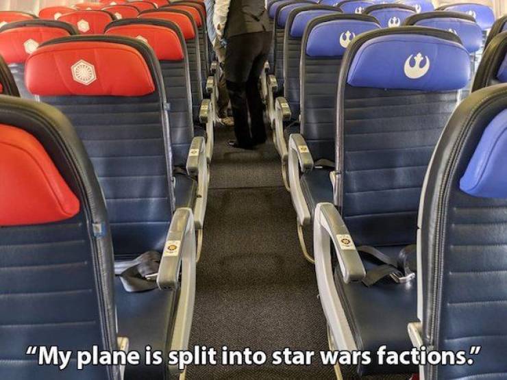 funny pics and memes - car - 0 My plane is split into star wars factions."