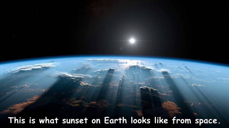 atmosphere - This is what sunset on Earth looks from space.