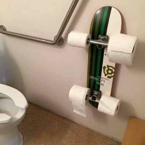 skateboard toilet paper holder - stereo jasan lee