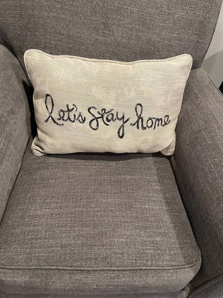 throw pillow - let's stay home