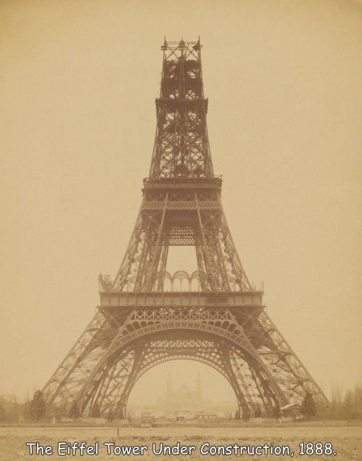 eiffel tower: state of the construction - The Eiffel Tower Under Construction, 1888.