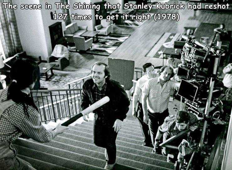 filming the shining - The scene in The Shining that Stanley Kubrick had reshot 1127 times to get it right 1978
