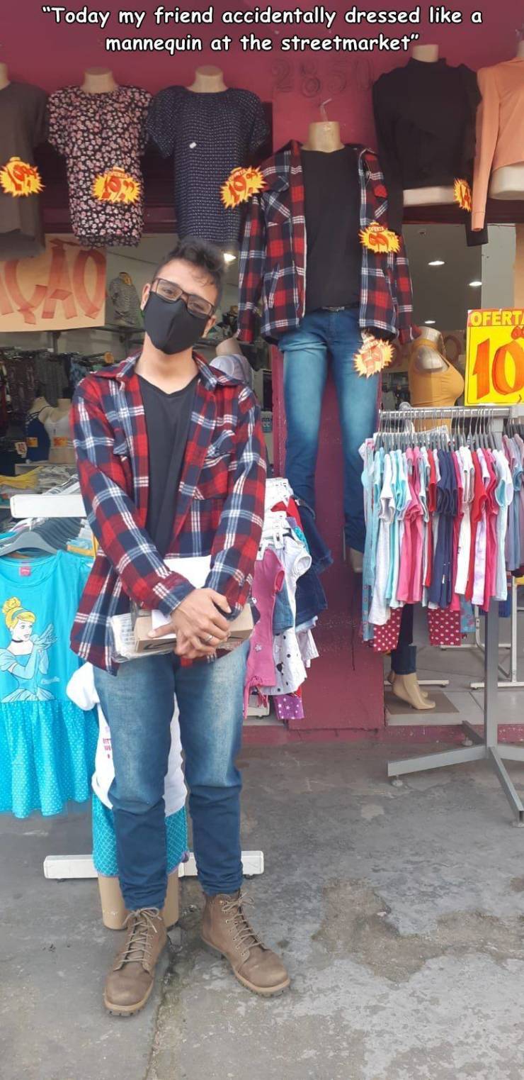 jeans - "Today my friend accidentally dressed a mannequin at the streetmarket" wo Ofert 10