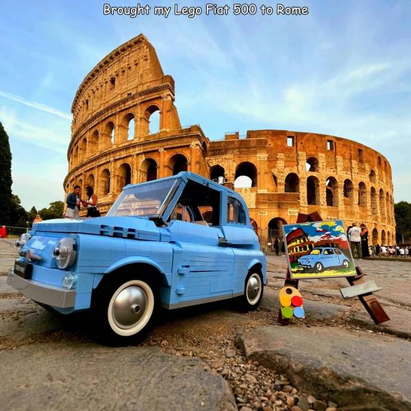 funny randoms - colosseum - Brought my Lego Fiat 500 to Rome