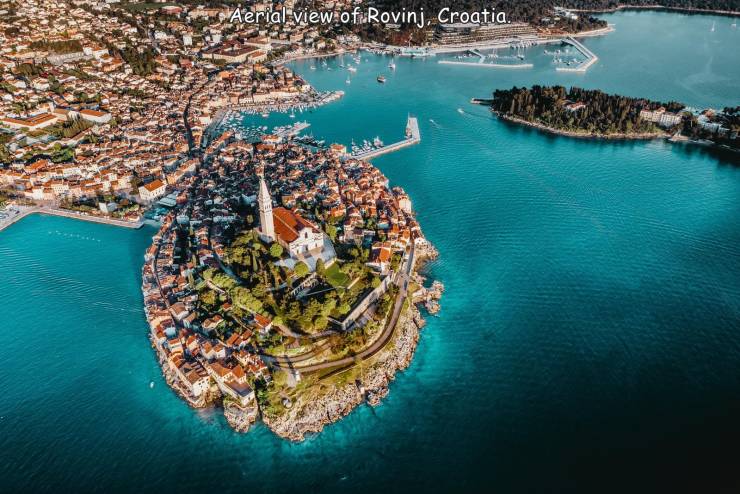 funny photos - rovinj croatia - Aerial view of Rovinj, Croatia.