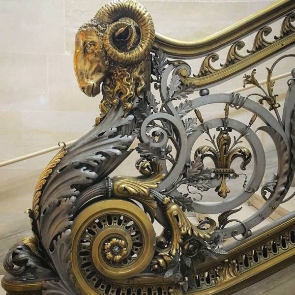 funny photos - chantilly castle railing 1870 by the moreau brothers on drawing of architect honoré daumet