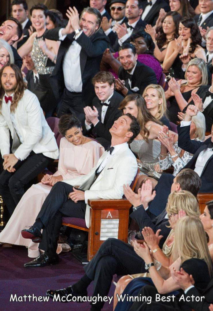 funny photos - matthew mcconaughey winning best actor - Matthew McConaughey Winning Best Actor