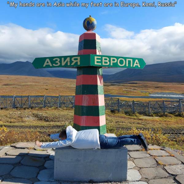 memorial - "My hands are in Asia while my feet are in Europe. Komi, Russia