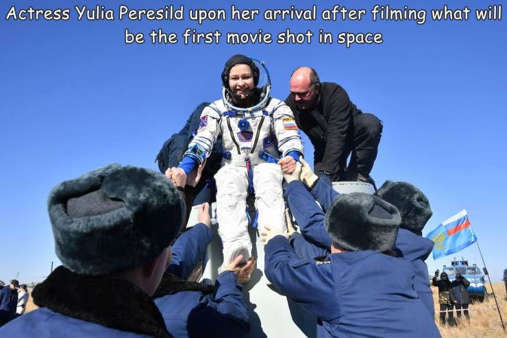 winter - Actress Yulia Peresild upon her arrival after filming what will be the first movie shot in space