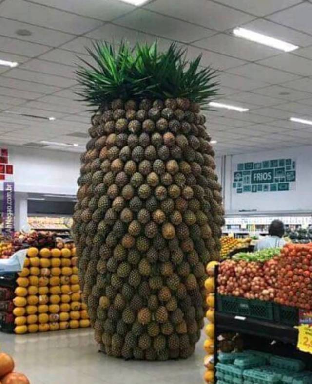 funny photos - giant pineapple made out of pineapple