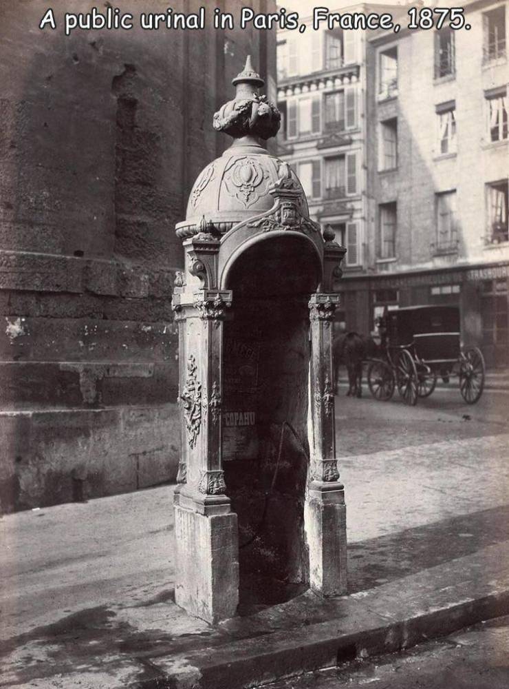 fresh randoms - pissoir paris - A public urinal in Paris, France, 1875. Tress Word