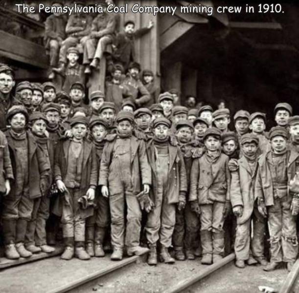 growing up in coal country - The Pennsylvania Coal Company mining crew in 1910.