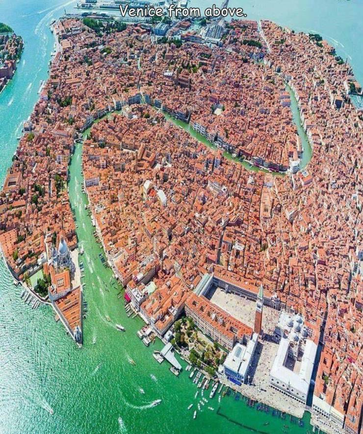 venice italy aerial view - Venice from above.