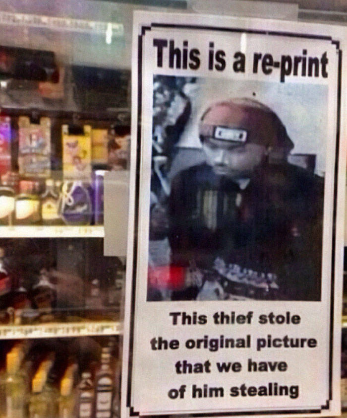 sneak 1000 - This is a reprint This thief stole the original picture that we have of him stealing