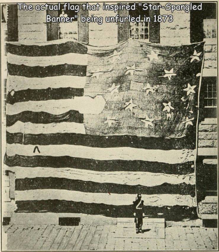 star spangled banner flag - The actual flag that inspired "StarSpangled Banner" being unfurled in 1873 it