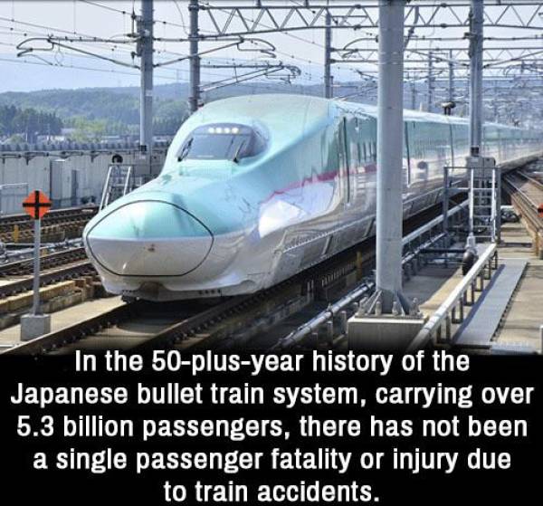 cool photos - bullet train track - In the 50plusyear history of the Japanese bullet train system, carrying over 5.3 billion passengers, there has not been a single passenger fatality or injury due to train accidents.