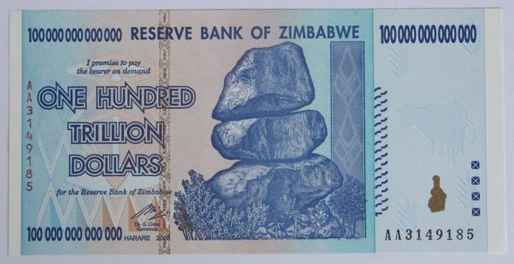 fun randoms - zimbabwe 100 trillion dollar bill - 100000 000 000 000 Reserve Bank Of Zimbabwe 100000000000000 I promise to pay the bearer on demand One Hundred Trillion Dollars 1 Xx 5 for the Reserve Bank of Zimbabue Ded 100 000 000 000 000 Harare A A 314