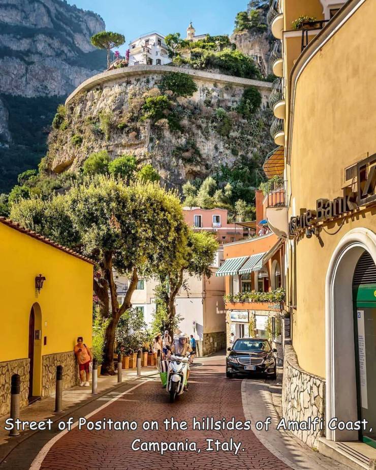 fun randoms - yellow italy aesthetic - 2 Street of Positano on the hillsides of Amalfi Coast, Campania, Italy