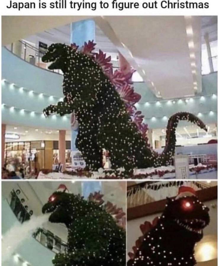 godzilla christmas tree - Japan is still trying to figure out Christmas