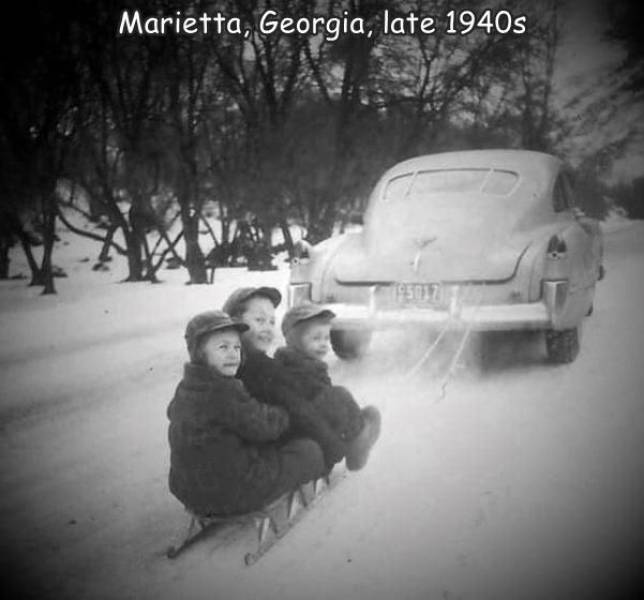 fun randoms - snow - Marietta, Georgia, late 1940s 195017