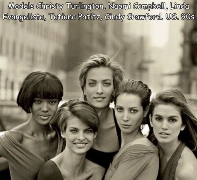 fun randoms - funny photos - peter lindbergh supermodels - Models Christy Turlington, Naomi Campbell, Linda Evangelista, Tatiana Patitz, Cindy Crawford. Us. 90s