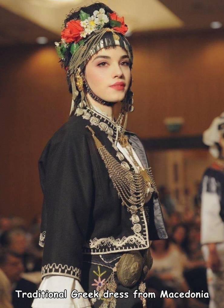 fashion model - Traditional Greek dress from Macedonia