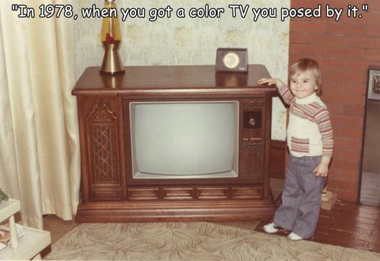 fun randoms - tv in 1978 - " In 1978, when you got a color Tv you posed by it."