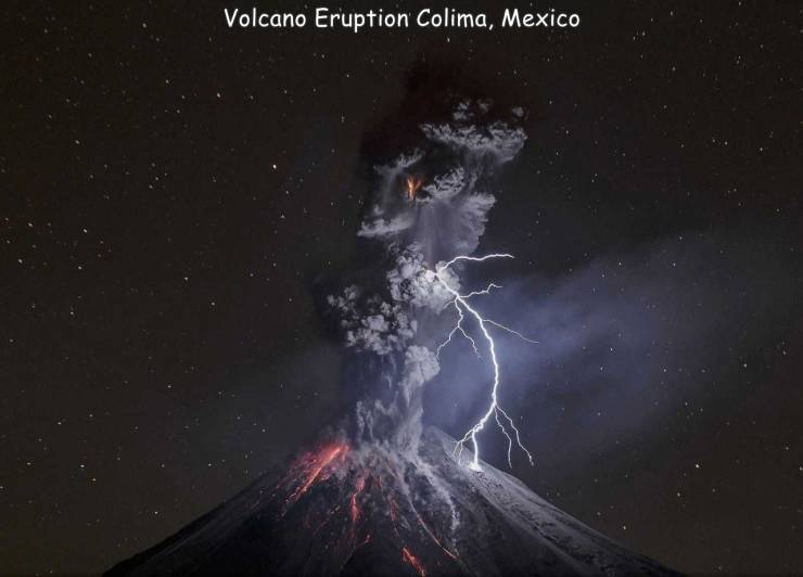 fun randoms - national geographic photo contest - Volcano Eruption Colima, Mexico