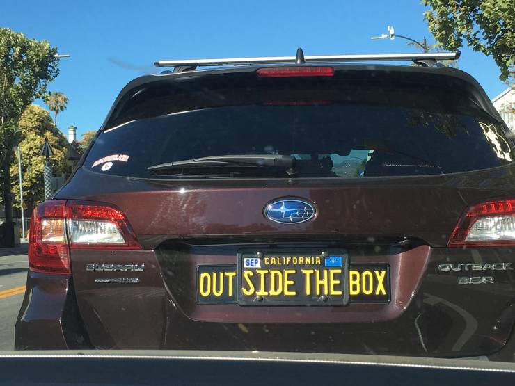 fun randoms - worst license plates - Fonen Sep California 31. Utek Out Side The Box