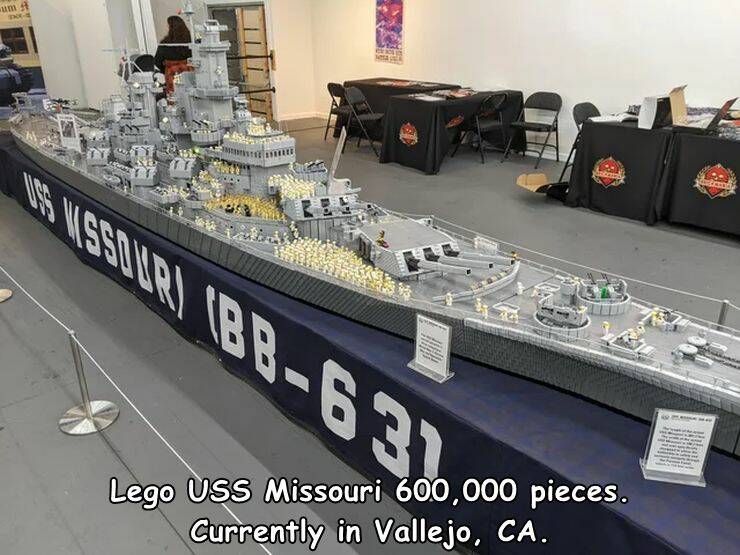 fun randoms - destroyer - um 4 Is Usuai B8631 Lego Uss Missouri 600,000 pieces. Currently in Vallejo, Ca.