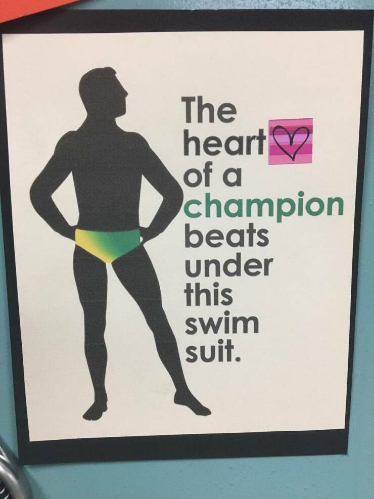 fun randoms - shoulder - The heart of a champion beats under this swim suit.