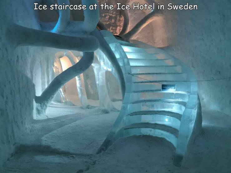 fun randoms - underwater - Ice staircase at the Ice Hotel in Sweden
