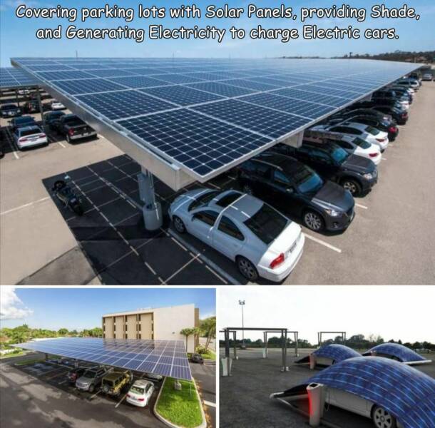 fun randoms - solar parkplatz - Covering parking lots with Solar Panels, providing Shade, and Generating Electricity to charge Electric cars.