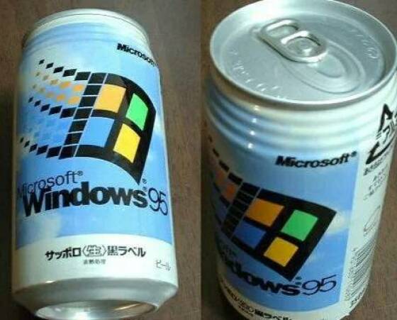 fun randoms - funny photos - canned windows 95 - Microsoft grosoft Windows hows95