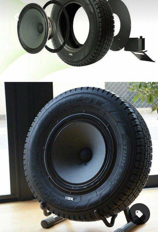 fun randoms - funny photos - tire speaker box