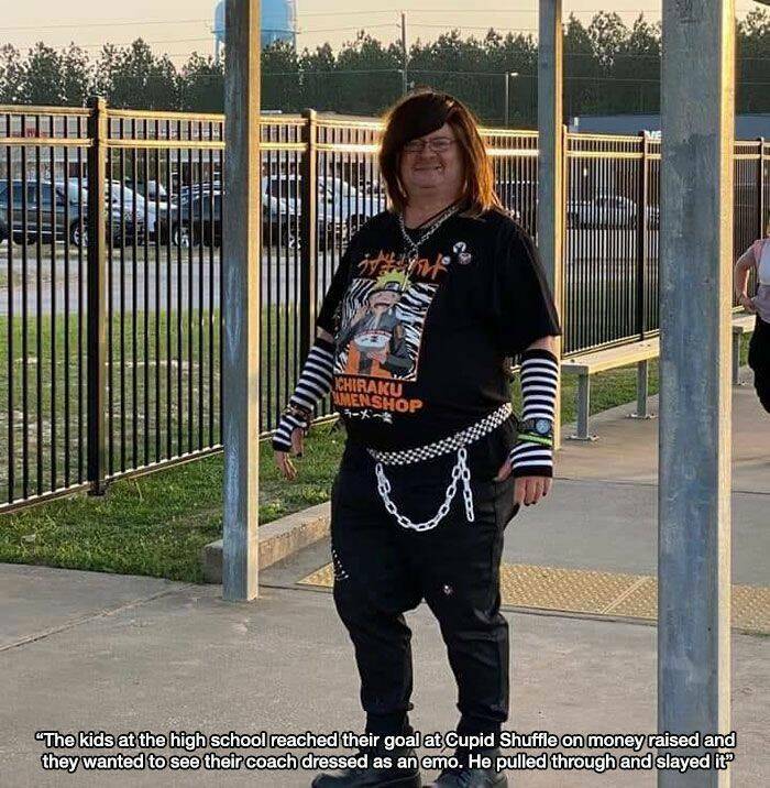 fun randoms - footwear - Whiraku Men Shop "The kids at the high school reached their goal at Cupid Shuffle on money raised and they wanted to see their coach dressed as an emo. He pulled through and slayed it