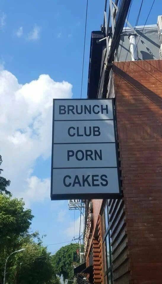 cool random pics - street sign - Brunch Club Porn Cakes